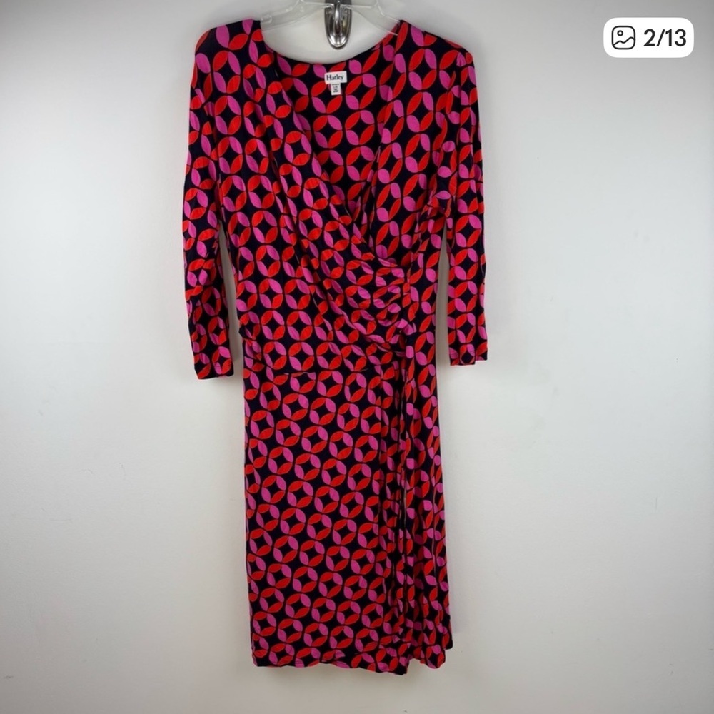 Hatley Vibrant Pink and Red Long Sleeve Dress - Picture 2 of 4